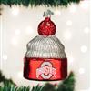 Ohio State Buckeyes Glass Christmas Ornament - Beanie