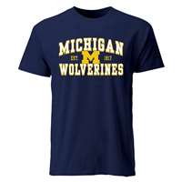 Michigan Wolverines Cotton Heritage T-Shirt - Navy