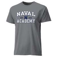 Navy Midshipmen Cotton Heritage T-Shirt - Grey