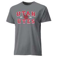 Utah Utes Cotton Heritage T-Shirt - Grey