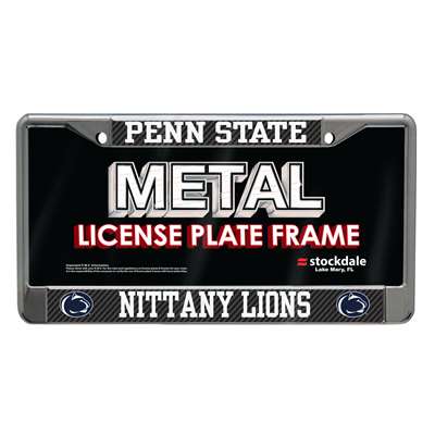 Penn State Nittany Lions Metal License Plate Frame - Carbon Fiber