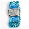Geneva Sequin Band Fashion Watch - Blue Sequins