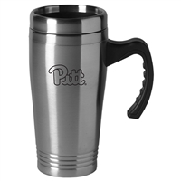 Pittsburgh Panthers Engraved 16oz Stainless Steel Travel Mug - Silver