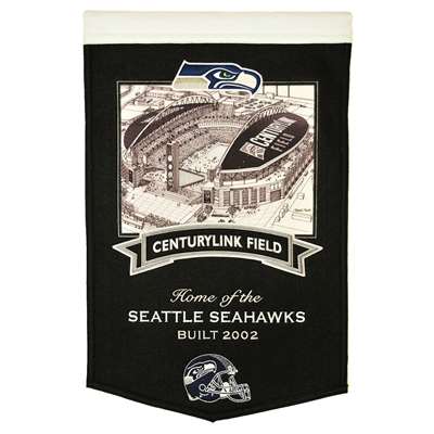 Seattle Seahawks Century Link Field Stadium Wool Banner - 15" x 24"