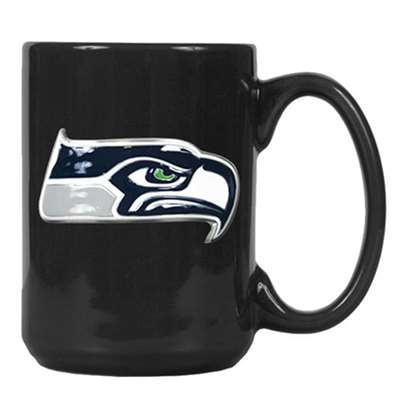Seattle Seahawks 15oz Black Ceramic Mug