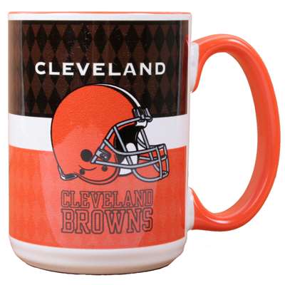 Cleveland Browns 15oz White Stripe Coffee Mug