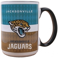 Jacksonville Jaguars 15oz White Stripe Coffee Mug
