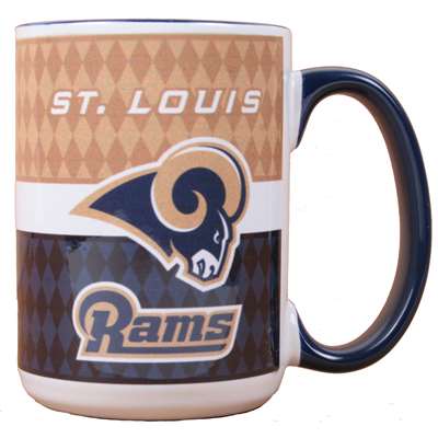 St. Louis Rams 15oz White Stripe Coffee Mug