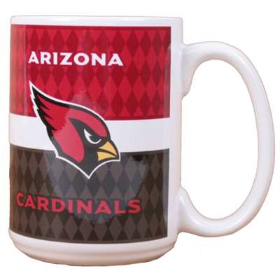 Arizona Cardinals 15oz White Stripe Coffee Mug