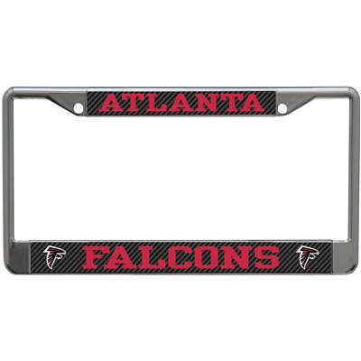 Atlanta Falcons Metal License Plate Frame - Carbon Fiber