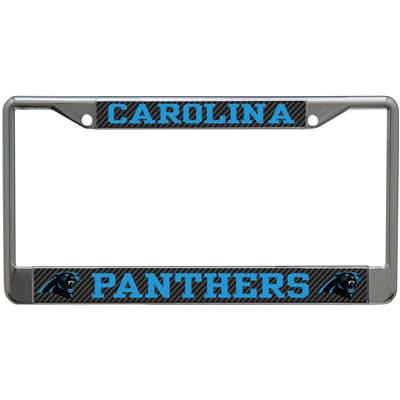 Carolina Panthers Metal License Plate Frame - Carbon Fiber