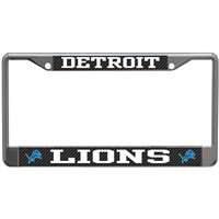 Detroit Lions Metal License Plate Frame - Carbon Fiber