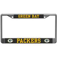 Green Bay Packers Metal License Plate Frame - Carbon Fiber