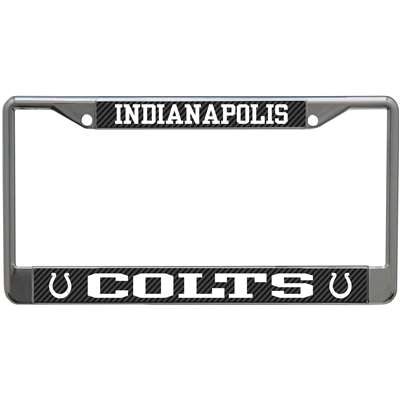 Indianapolis Colts Metal License Plate Frame - Carbon Fiber