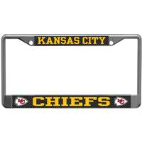 Kansas City Chiefs Metal License Plate Frame - Carbon Fiber