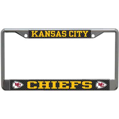 Kansas City Chiefs Metal License Plate Frame - Carbon Fiber