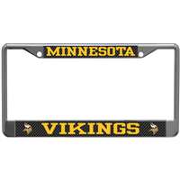 Minnesota Vikings Metal License Plate Frame - Carbon Fiber