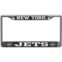 New York Jets Metal License Plate Frame - Carbon Fiber