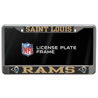 Saint Louis Rams Metal License Plate Frame - Carbon Fiber