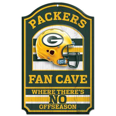 Green Bay Packers Fan Cave Wood Sign