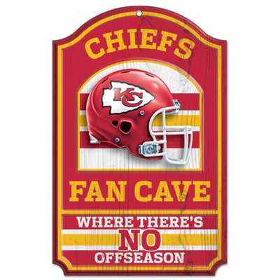 Kansas City Chiefs Fan Cave Wood Sign