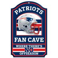 New England Patriots Fan Cave Wood Sign