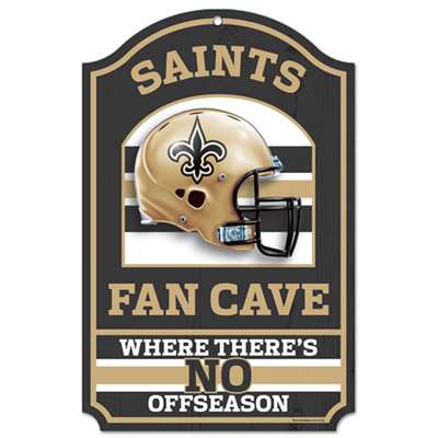 New Orleans Saints Fan Cave Wood Sign
