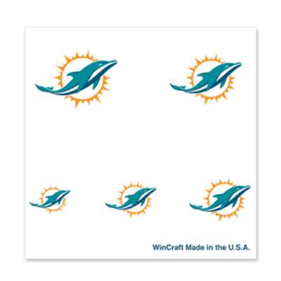 Miami Dolphins Fingernail Tattoos - 4 Pack