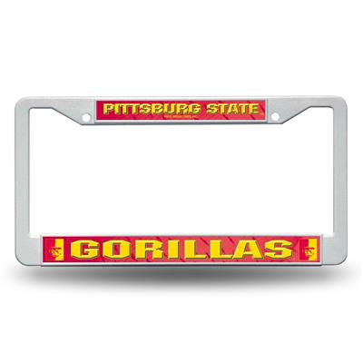 Pittsburg State Gorillas White Plastic License Plate Frame