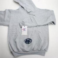 Penn State Pocket Logo Hooded Sweatshirt By Champion - Grey Oxford Hoody