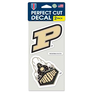 Purdue Boilermakers Perfect Cut Decal 4" x 4" - Set of 2
