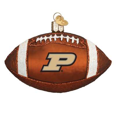 Purdue Boilermakers Glass Christmas Ornament - Football