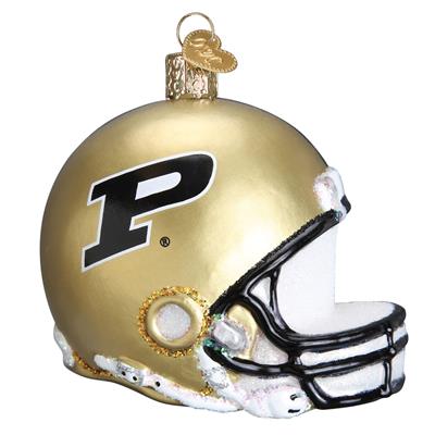 Purdue Boilermakers Glass Christmas Ornament - Football Helmet