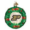 Purdue Boilermakers Glass Christmas Ornament - Wreath