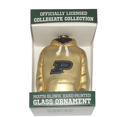 Purdue Boilermakers Glass Christmas Ornament - Hoo