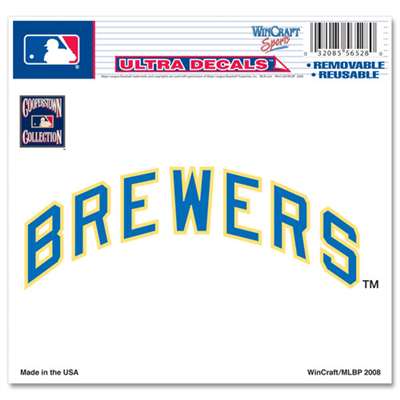 Milwaukee Brewers Ultra decals 5" x 6" - Cooperstown Logo