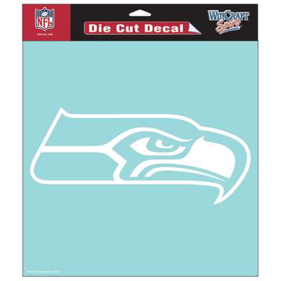 Seattle Seahawks Die Cut Decal - 8" X 8" - White