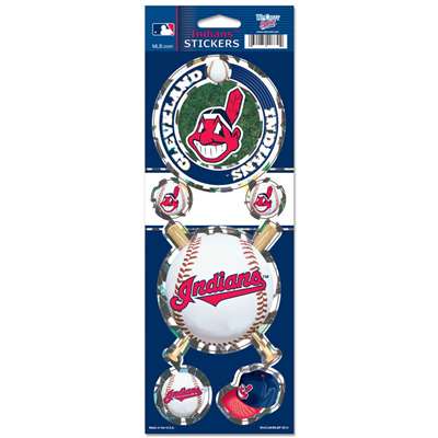 Cleveland Indians Prismatic Decals - 6 Pack