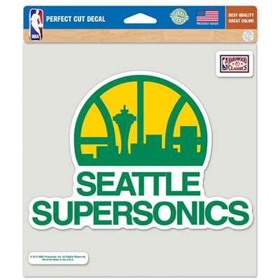 Seattle Supersonics Full Color Die Cut Decal - 8" X 8"