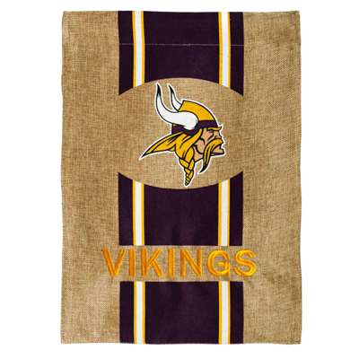 Minnesota Vikings Burlap Flag - 12.5" x 18"
