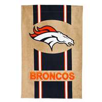 Denver Broncos Burlap Flag - 28" x 44"
