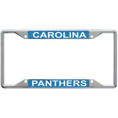 Carolina Panthers Metal Inlaid Acrylic License Plate Frame