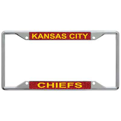 Kansas City Chiefs Metal Inlaid Acrylic License Plate Frame