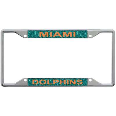Miami Dolphins Metal Inlaid Acrylic License Plate Frame
