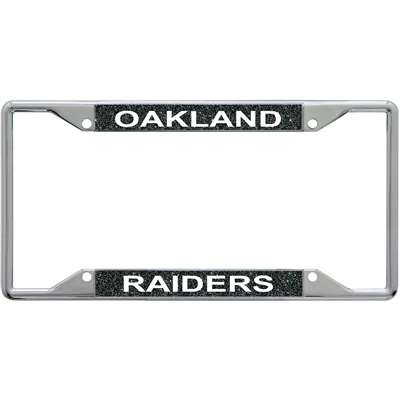 Oakland Raiders Metal Inlaid Acrylic License Plate Frame