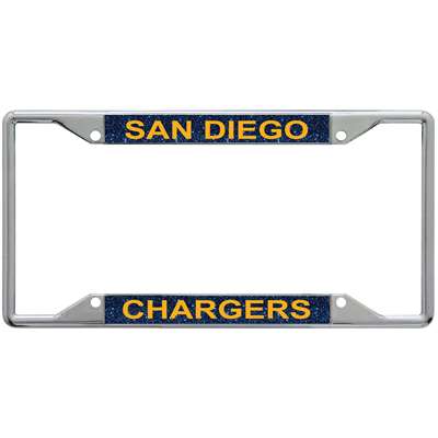 San Diego Chargers Metal Inlaid Acrylic License Plate Frame