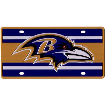 Baltimore Ravens Full Color Super Stripe Inlay License Plate