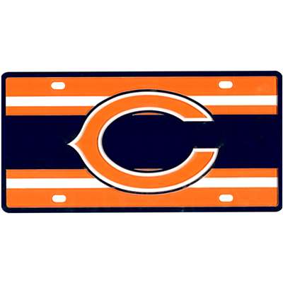 Chicago Bears Full Color Super Stripe Inlay License Plate