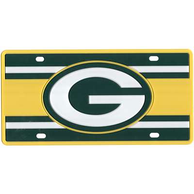 Green Bay Packers Full Color Super Stripe Inlay License Plate