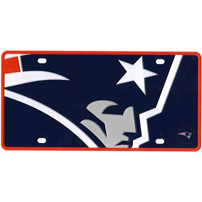 New England Patriots Full Color Mega Inlay License Plate